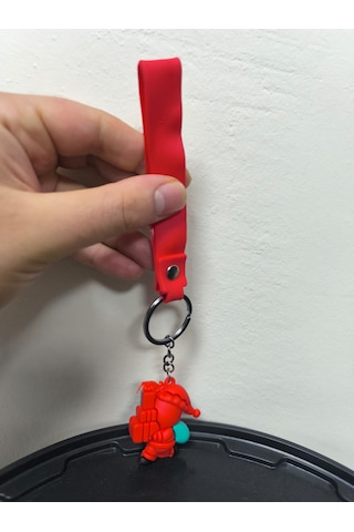 Yılbaşı Temalı Anahtarlık Yeni Yıla Özel Sevimli Ve Anlamlı Hediye Gümüş - Kırmızı