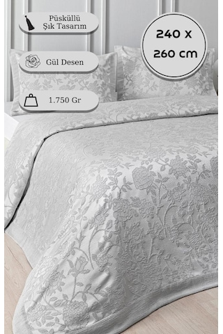 Yatak Örtüsü Seti Jakarlı Estela Krem