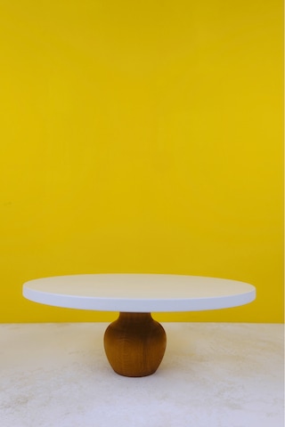 30 Cm. Mdf Beyaz Tabak Nar Model Ahşap Ayaklı Pasta Sunum Taba...