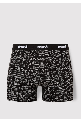 Mavi - Baskılı Siyah Boxer 0910049-85857 Siyah