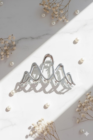 Mandal Modelli Metal Toka, Metal Klipsli Mandal Toka Gümüş