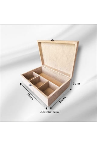 Ahşap-ham Mdf-4 Bölmeli-klipsli-takı-dekoratif Organizer Kutu