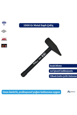 Metal Saplı Çekiç 1000 Gr Dövme Çelik Profesyonel Ergonomik Tamirat Montaj Çekici