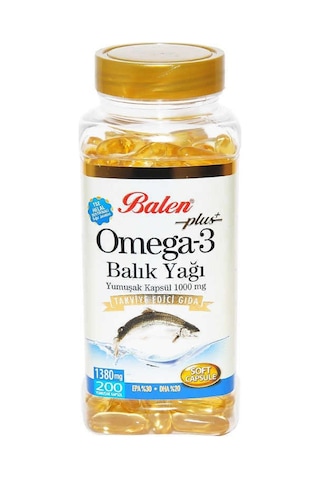 Balen Plus+ Omega 3 Balık Yağı Softjel 1380 MG 200 Kapsül Balen Plus+ Omega 3 Balık Yağı Softjel 1380 MG 200 Kapsül