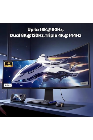 Cr69 Thunderbolt 5 / Type-c Kablo 80gbps / 120gbps Hız, Pd240w Şarj, 16k 60hz Görüntü Destekli, E-marker Çipli 1 Metre
