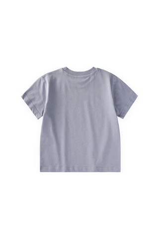 Cigit Etiket Detaylı T-shirt 2-10 Yaş Mavi