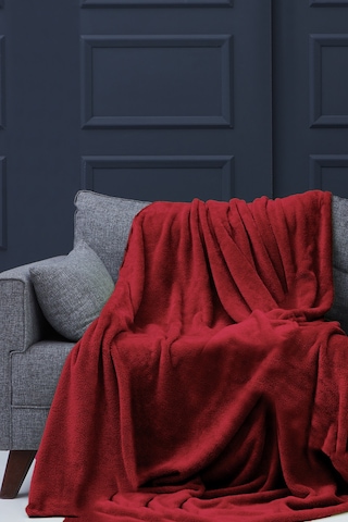 Deluxe Wellsoft Tv Battaniyesi Bordo Tek Kişilik Battaniye 150x200 Cm