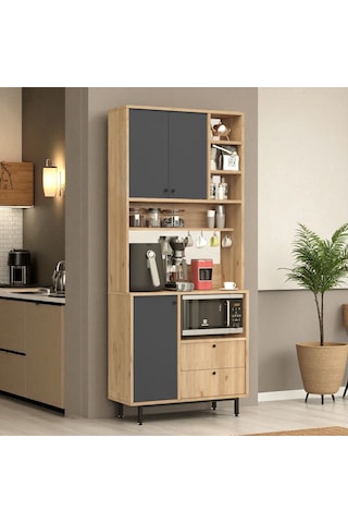 Robin Home Çok Amaçlı Dolap Mutfak Dolabı Sepet-antrasit Antrasit - Ahşap