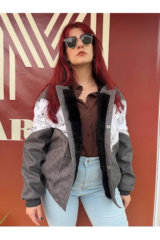 Kadın Aztek Unisex Retro Bomber Oversize Vintage Ceket Abugs4 Çok Renkli