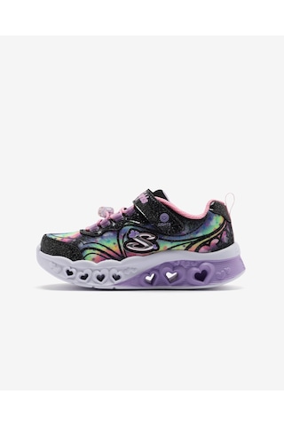 Skechers Flutter Heart Lights - Groovy Swirl Büyük Kız Çocuk Siyah Işıklı Spor Ayakkabı 303253l Bkpk Siyah