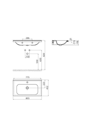 Creavit İdeal ID080.02 Beyaz 80 CM Dolap Uyumlu Etajerli Lavabo