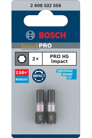 Bosch Pro Impact 5x25 Mm Allen Vidalama Ucu 2'li 2608522556