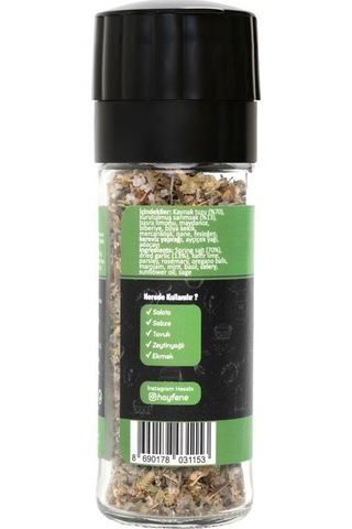 Hayfene Ege Otlu Sarımsaklı Tuzlu Çeşni Değirmen Kapaklı 45 G