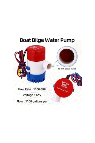 Boatshop1 1 Bilgisayar Yüksek Performanslı 1100gph 12v Dc Dalgıç Sintine Pompası Abs Malzeme Tekne Yat Karavan İçin