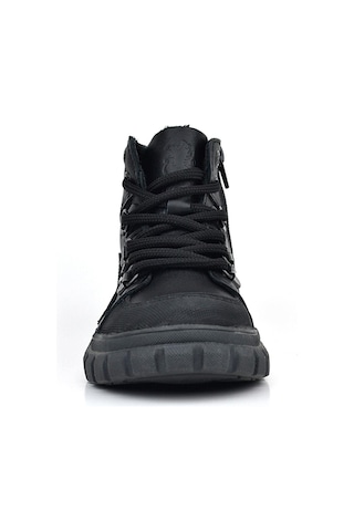 Rakerplus Hakiki Deri Siyah Fermuarlı Siyah Tabanlı Erkek Çocuk Bot Siyah