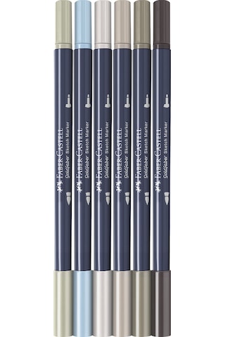 Faber-Castell Goldfaber Sketch Marker Seti, Architect, Mimari Projeler İçin, Su Bazlı, Fırça ve Fineliner Uçlu