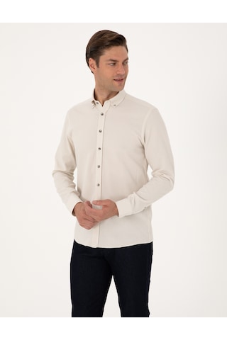 Pierre Cardin Erkek Bej Gömlek Desenli 50311562-vr011 Bej