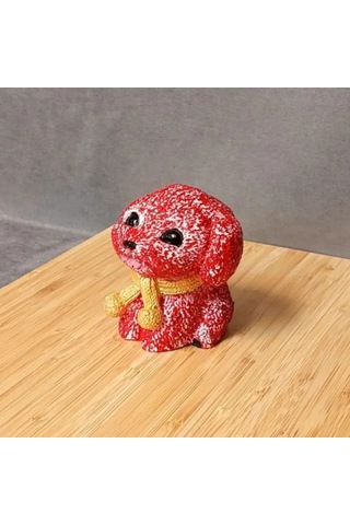 Uretti - Ayşe 7362 - 2767 El Yapımı Kırmızı Köpek Biblo 1 Adet