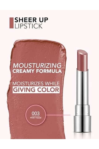 Flormar Nemlendirici Parlak Ruj- Sheer Up Lipstick - 003 Pinky Nude - 8682536012010 00