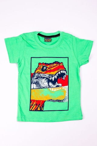 Erkek Çocuk Tshirt Dinozor Baskılı A28 AÇIK YEŞİL