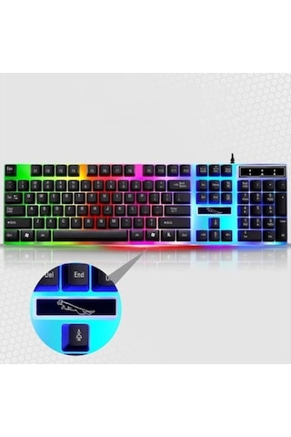 Ally G21 USB Led Işıklı Kablolu Q Klavye Mouse Set