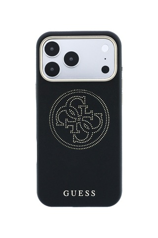 Apple iPhone 18 Pro Uyumlu Kılıf Guess Lisanslı M-safeli Pu Delikli 4g Ve Yazı Logolu Kapak Siyah