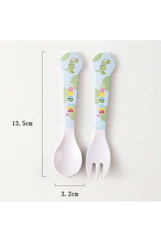 Moveevo Bebekler İçin Bambü Lifli Yeme Öğrenme Seti: Yumuşak Korkuluklu Kaşık Ve Çatal - Güvenli Ve Pratik Çok Renkli