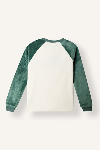 Defacto Baskılı Reglan Kollu Üst Lastikli Paça Pelüş 2li Pijama Takımı Erkek Çocuk I3392a826cwgn469 Yeşil-gn469