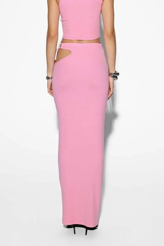 Baker By Ted Baker Pembe Bambi Maxi Etek - Kesik Detaylı, Esnek Bel, Şık Tasarım