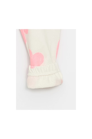 LC Waikiki Lcw Kids Pembe Beli Lastikli Baskılı Kız Bebek Eşofman Alt Pınk Prınted