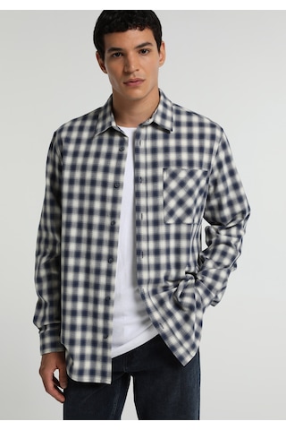 Colin's Colins Regular Fit Shirt Neck Kareli Erkek Lacivert Uzun Kol Gömlek Cl1080596 Q1.v1 Nav
