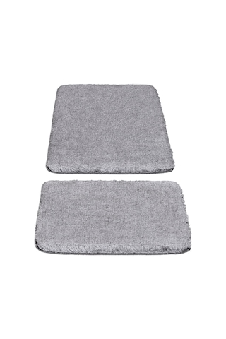 Koza Home Koza Home Segura Peluş Gri Kaydırmaz Taban Banyo Paspası Gri