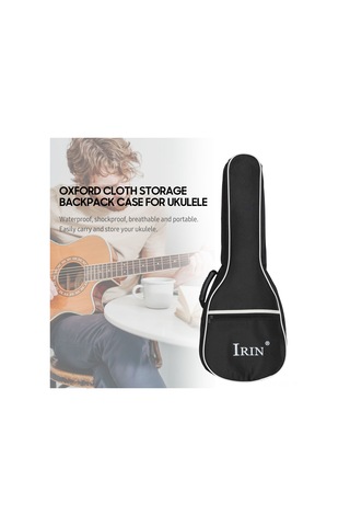 Ruicoo Siyah 26 İnç Oxford Kumaş + Pamuk İçli Ukulele Çantası, Çift Katlı Su Geçirmez Gitar Kılıfı