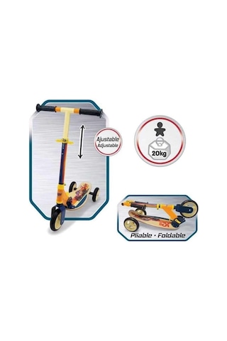 Smoby, 750119, Ahşap Ve Metal Tasarımlı 3 Tekerlekli Scooter, Retro Tasarım, 20 Kg Taşıyabilme, Göz Alıcı Renkler, Ayarlanabilir Gidon - Teşhir