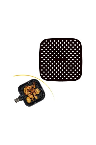 Buffer Renkli Isıya Dayanıklı Yıkanılabilir Silikon Fırın Ve Airfryer Kare Model Pişirme Matı 21,5 Sku: Smg8690010530967 Ahşap