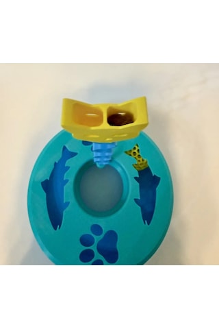Buradabulabilirsin 3d Baskı Kedi Ödül Bulmacası Yaylı Kedi Başlı Zeka Oyuncağı Kedi Nanesi Bölmeli Turkuaz Sarı Bbz