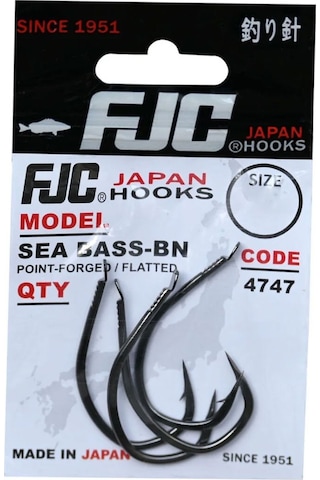 Fjc Fjc4747 Sea Bass Black Nickel Olta İğnesi 1/0 No - 6 Adet 1/0 No - 6 Adet