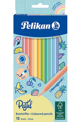 Pelikan Kuru Boya Kalemi Pastel Renkler 12 Renk Kuru Boya