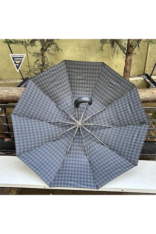 Snotline April A-228g Elite G6 Otomatik 10 Telli Şemsiye Ekose Gri