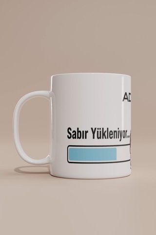Sabır Yükleniyor Loading Bar Kupa Bardak Beyaz