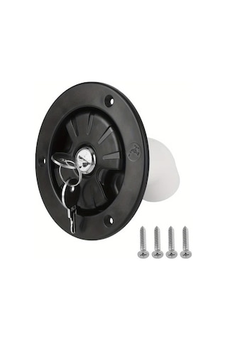 Sunshine011 Kilitlenebilir Kara Su Dolap Kapağı 80mm Beyaz Hortum Bağlantı Kilit Sistemi Siyah Siyah