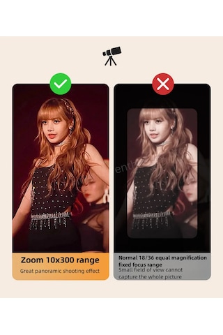 10-300x40 Zoom Teleskop Konser Ve Spor İçin Uygun