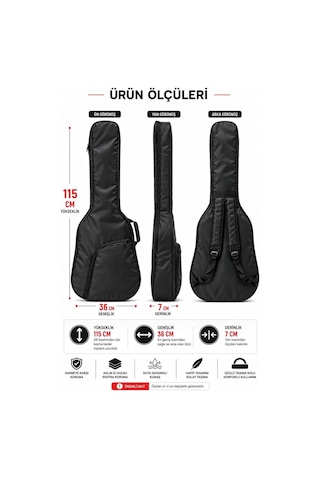 Yankı Bgc-36bk Siyah Bas Gitar Kılıfı Kalın Pedli Suya Dayanıklı Softcase - 9089871698449