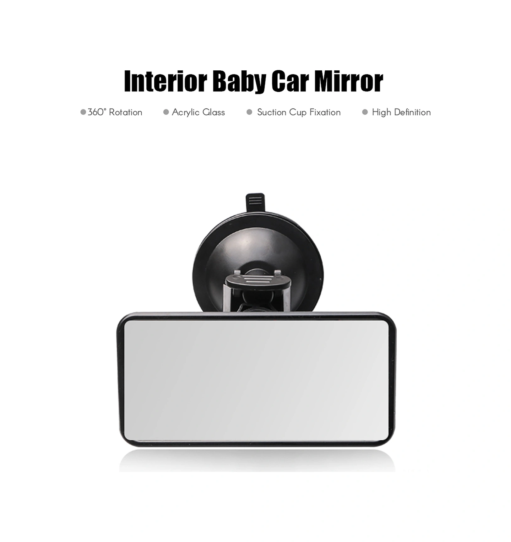 Neevoyu Oto Çocuk Gözlem Aynası - Kare Siyah Akrilik Bebek İzleme Aracı Czc-302