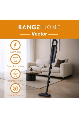 Range Vector 1000 W Kablolu Dik Süpürge