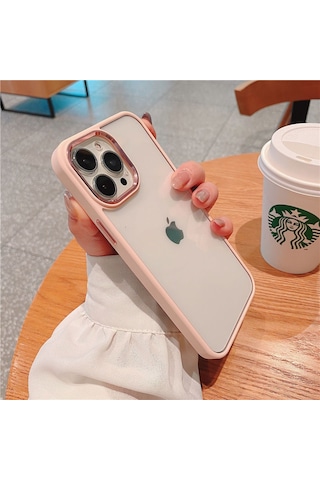 Apple Uyumlu iPhone 13 Pro Max (6.7) Lüx Seffaf Yanlari Silikon Kapak 544183661