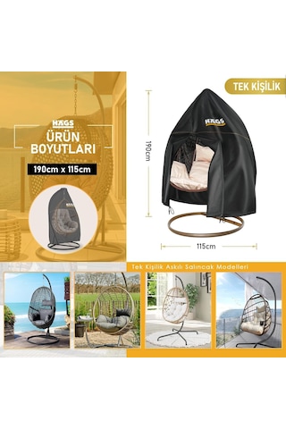 Bahçe Salıncağı Örtüsü, Rattan Salıncak Koltuk Koruma Kılıfı Brandası, Hamak Sandalye Dış Mekan Su Geçirm Çok Renkli