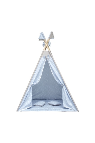 Exorbaby Xl Büyük Boy Ahşap Ve Pamuklu Oyun Çadırı , Oyun Evi Mavi