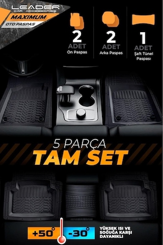 Mitsubishi Colt 4d Havuzlu Oto Paspas Leader Serisi Kesilebilir Model Gri