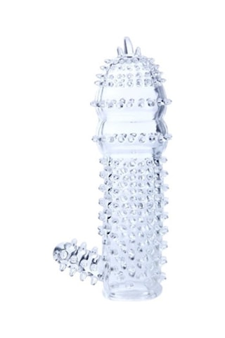 Hızlı Express Baile Clitoris Crystal Sleeve Tırtıklı Uzatmalı Silikon Penis Kılıfı